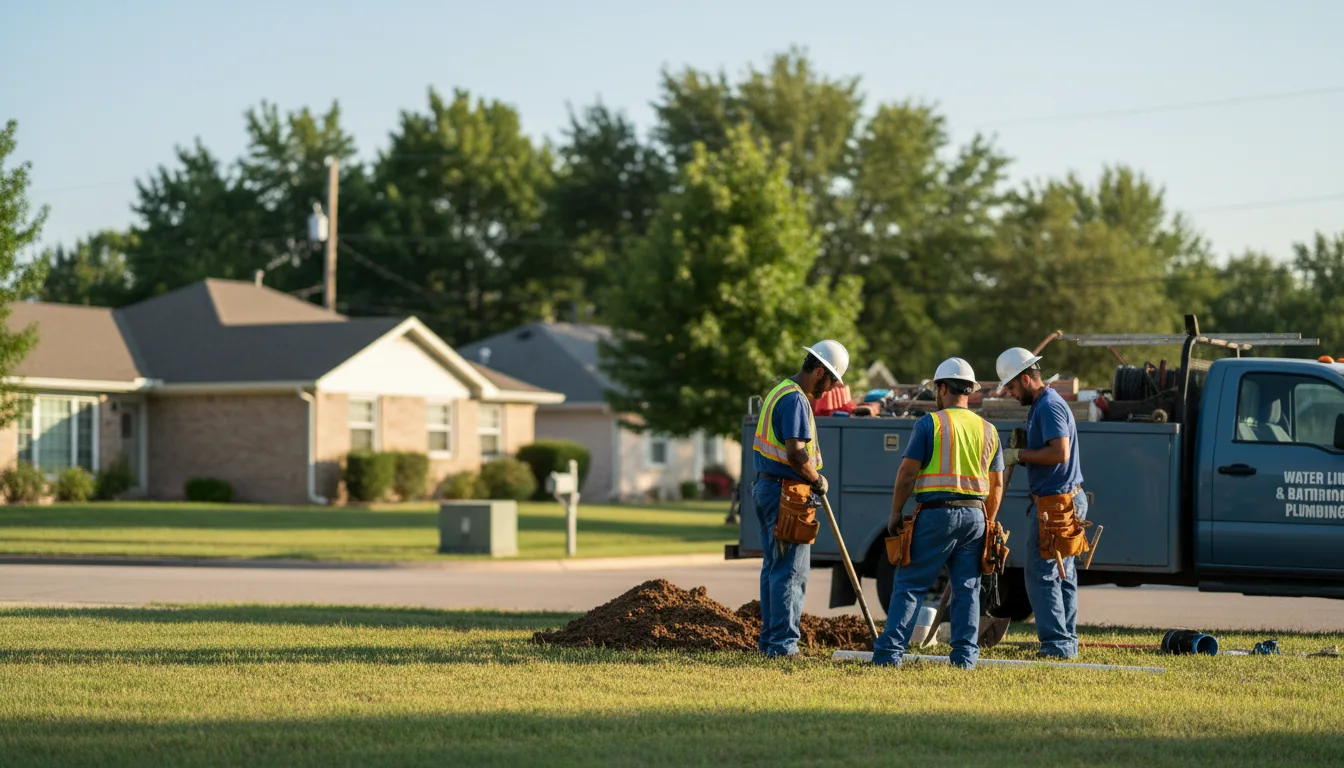 Residential water line and bathroom plumbing service in Spivey, KS